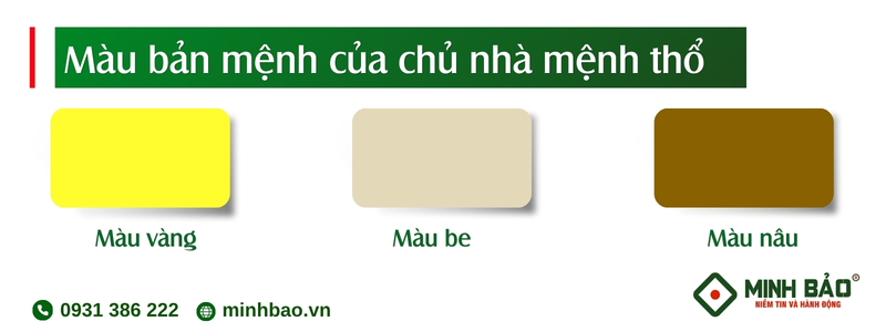 Màu bản mệnh của chủ nhà mệnh thổ