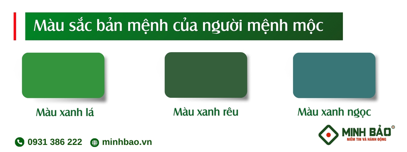 Màu sắc bản mệnh của người mệnh mộc