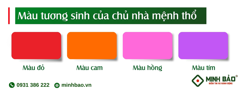 Màu tương sinh của chủ nhà mệnh thổ