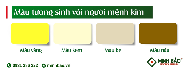 Màu tương sinh với người mệnh kim