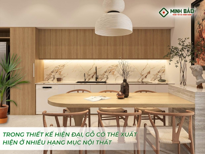 Nội thất màu gỗ điểm nhấn cây xanh